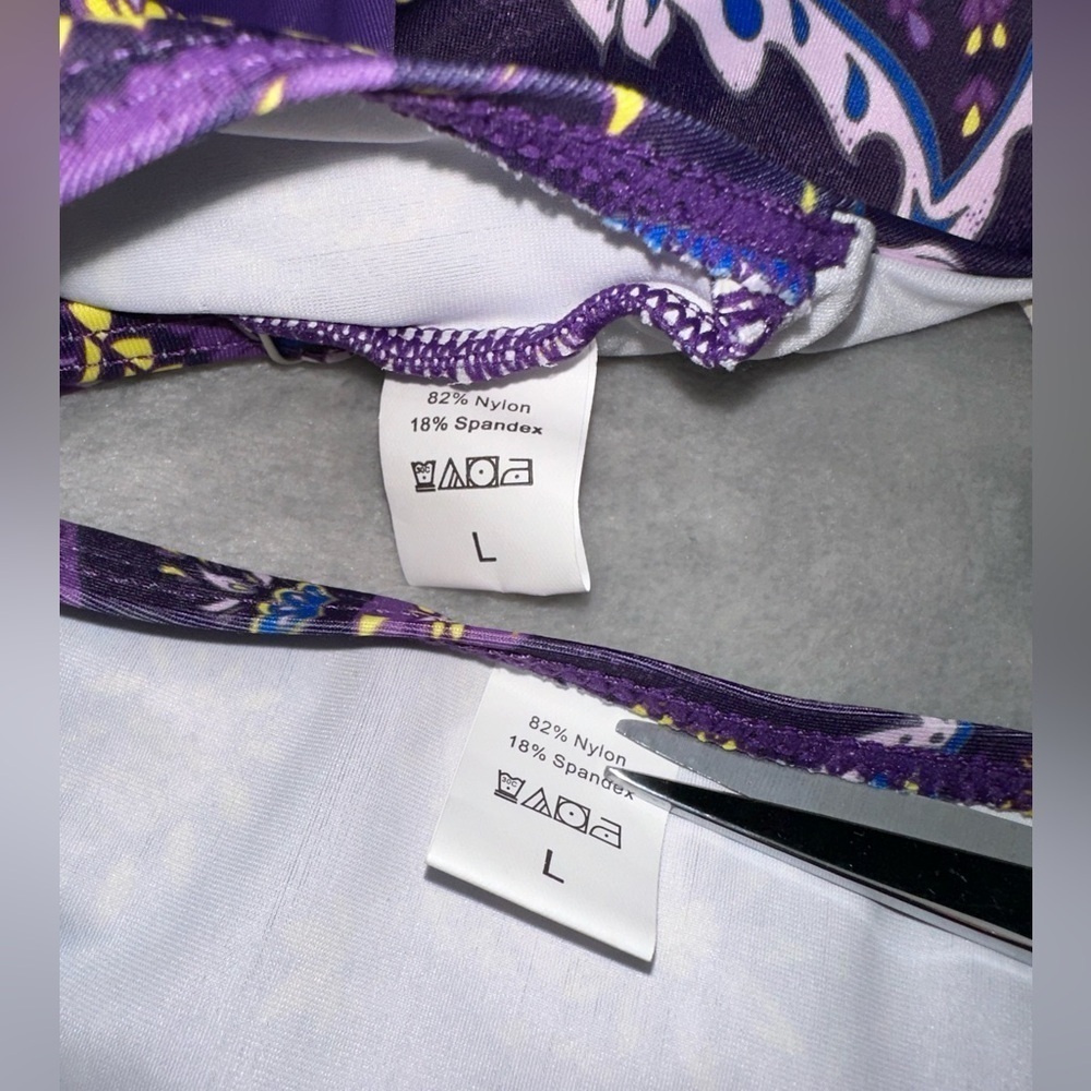 OYOANGLE Purple Paisley Bikini Set Large - Picture 6 of 7